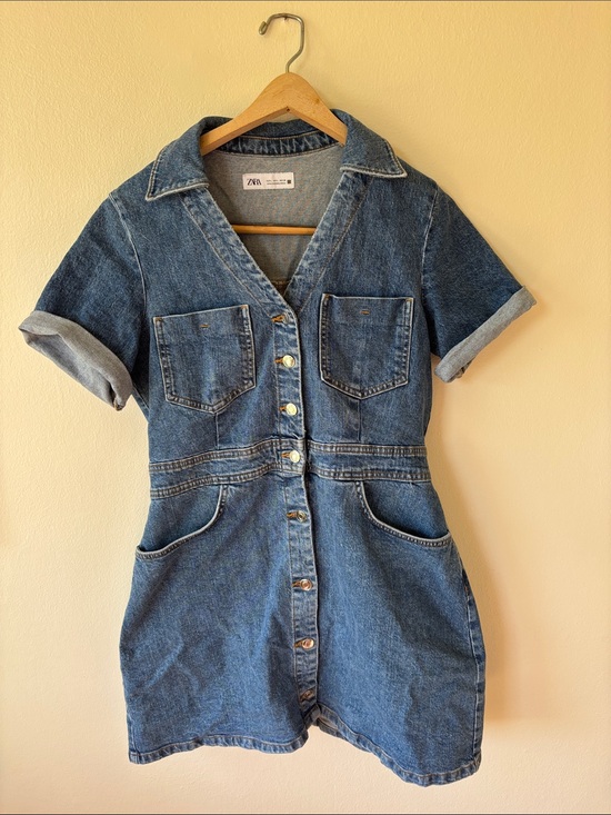 Zara Dresses & Skirts - Zara Large Button up Denim Dress